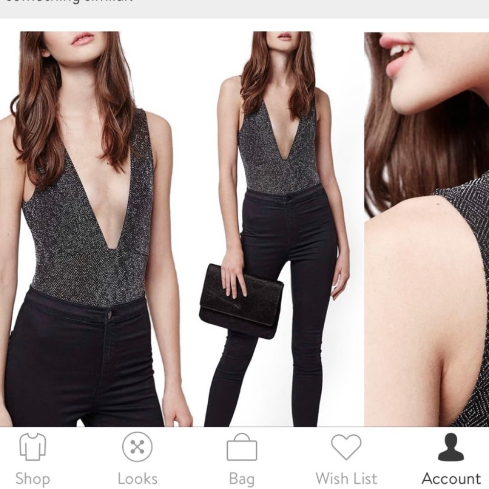 Topshop metallic plunge bodysuit 8